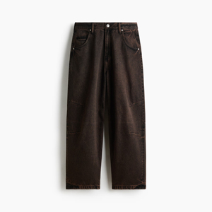 Jeans baggy à plis pour hommes et femmes, pantalon en denim décontracté de style streetwear, look vintage, jambe large, mode décontractée - Product Image 2