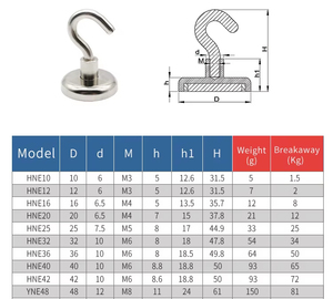 Gancho Magnético Sin Rastro, Fuerte Fuerza Magnética, Gancho Magnético para Llaves, Gancho Magnético Permanente de Neodimio Hierro Boro - Product Image 2
