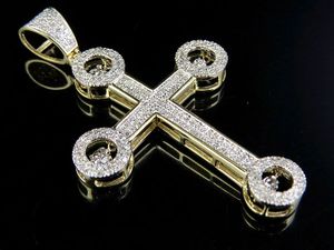 Estilo de lujo de moda Moissanite Diamond Circle Design Cross Pendant en plata 925 Iced Out Hip Hop Jewelry para hombres - Product Image 5