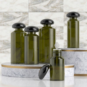 Custom Packaging <b>Empty</b> 50ml~200ml Transparent Green PET <b>Plastic</b> Round <b>Bottles</b> with Screw Cap Orifice Reducer - Product Image 5