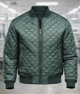 Chaqueta Bomber Acolchada para Hombre, Ligera, Estilo Universitario, con Cuello Acanalado, Cierre de Cremallera, Ropa de Abrigo Informal para Invierno - Product Image 1