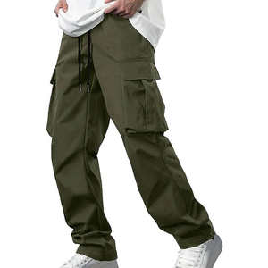 Pantalones de hombre lavados Fleece Cargo Pantalones de chándal Hombres Cargo Jogger Hemp Fleece Cargo Pantalones Hombres Pantalones de chándal Logotipo personalizado y diseño - Product Image 1