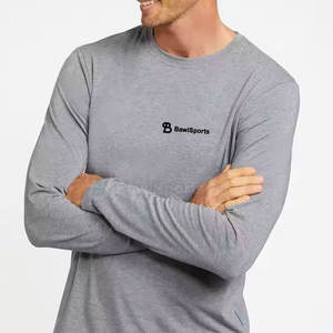 เสื้อยืดแขนยาวสำหรับผู้ชายเสื้อยืดผ้าถักเข้ารูปทำจากผ้าฝ้าย100% คุณภาพสูงสำหรับ2025 - Product Image 4