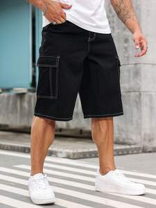 Shorts en jean pour hommes 2025, bonne qualité, shorts baggy en jean pour hommes, shorts avec poches cargo, jeans à bas prix, fabriqués en usine, shorts décontractés - Product Image 4