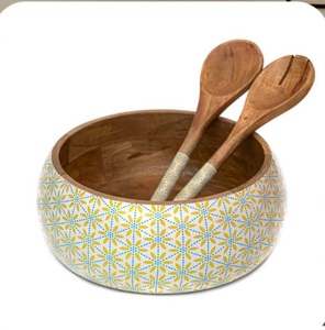 Bol de service en bois à prix abordable avec service à salade Design émaillé pour servir la salade, les fruits et la nourriture Bol de vaisselle de table - Product Image 4