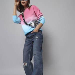 สเวตเชิ้ตคอตตอนแบบสวมหัวสำหรับผู้หญิงเสื้อสเวตเชิ้ตคอกลมพิมพ์ลายกำหนดเองล่าสุดโรงงานแฟชั่น - Product Image 4