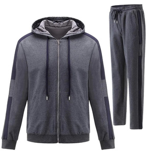 Chándal de algodón con diseño de logotipo y estampado bordado personalizado para hombre, ropa de entrenamiento informal, sudaderas con capucha y pantalones de chándal, conjunto de dos piezas - Product Image 1