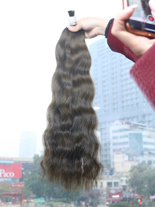 Extensions de cheveux naturels ondulés en vrac de 100g, prix de gros, cheveux humains vierges vietnamiens de qualité supérieure, toutes couleurs, 60 cm - Product Image 1