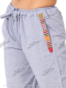 Women's Comfortable Green Cotton <b>Pyjama</b> in Nepali Tribal Style Breathable <b>for</b> Spring Daily Lounging or <b>Summer</b> Sleepwear - Product Image 6