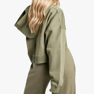 Vintage Acid Wash Nouveau 2 en 1 Sweat à capuche zippé d'hiver lourd pour femme 100% coton - Product Image 2