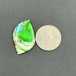 พลอยเทอร์ควอยซ์สีเหลืองธรรมชาติคุณภาพสูง 85ct ขนาด 30x20x5 มม. รูปทรงแฟนซีเรียบเนียน ปรับแต่งขนาดได้ พลอยทรงดาว - Product Image 1