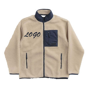 Veste en polaire sherpa d'hiver sur mesure avec logo personnalisé du fabricant OEM, col montant et logo frontal, fermeture éclair de qualité supérieure, coupe ample, pour hommes - Product Image 3