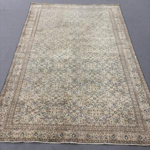 6.3x9.5 ft Rug, Turkish Vintage Rug, <b>Brown</b> <b>Wool</b> Rug - Product Image 1