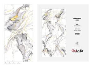 600x1200mm Golden Lilies Parquet Carreaux de porcelaine pour la décoration de la maison Pierre frittée Polie Glacée Dalle Lustre Brillant - Product Image 6