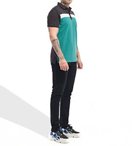 Vente à chaud T-shirt uni vierge à manches courtes de golf en coton et en polyester avec logo personnalisé pour hommes - Product Image 5