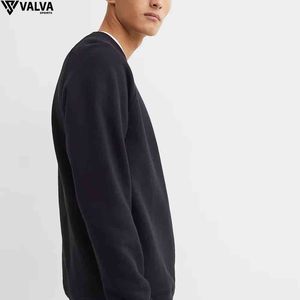 Sweatshirts à manches longues pour hommes lourds 100% polaire de coton avec sweatshirts en coton mélangé d'hiver brodés personnalisés. - Product Image 3