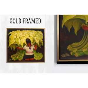 Impresión Artística de Diego Rivera: Niña con Lirios, Decoración Moderna de Pared en Lienzo con Marco Dorado, 1 Pieza - Product Image 1