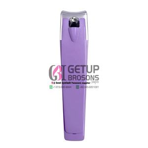 Nueva Llegada, Cortaúñas de Acero Inoxidable Curvado con Recubrimiento en Polvo Morado, Apertura de Mandíbula Ancha, Personalizable con su Propio Logotipo, Venta al Por Mayor - Product Image 5