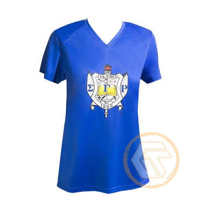T-shirt de sororité pour femmes GREEK TREASURES Sigma Gamma Rho, 100% coton jersey, col rond, brodé, respirant pour l'été, vente en gros - Product Image 5