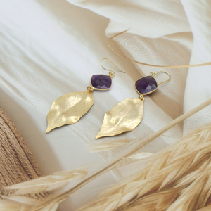 Pendientes de gota de latón de moda DUA hechos a mano joyería de declaración de boda chapada en oro de 18 quilates - Product Image 3