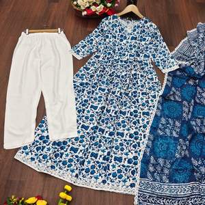 ชุดยาว anarkali ผ้าฝ้ายเรยอนสำหรับงานออกแบบล่าสุด - Product Image 5