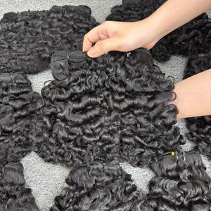 Extensiones de cabello humano natural rizado birmano al por mayor en trama de la fuente de más alta calidad - Product Image 4