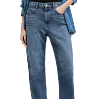 Jeans de Mezclilla Casuales para Mujer, Talla Grande, Cintura Alta, Corte Recto, Estampado Ligero, Calidad Premium, Ecológicos, Transpirables, 100% Algodón