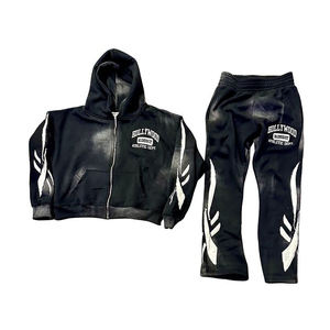 Chándal de Algodón 100% para Hombre, Diseño Superior 2025, Personalizado, de Alta Calidad, con Bordado Desgastado, Lavado Ácido, Sin Costuras, Talla Grande, para Invierno - Product Image 1