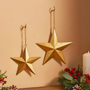 Vente chaude Classique De Noël Suspendu Creative Argent Métal Étoile Suspendus Ornements De Noël Parfait Accessoire De Noël - Product Image 2