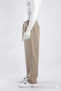 Pantalón Formal Vintage para Hombre, de Poliéster/Algodón Transpirable, con Frente Plano, Logotipo Personalizado, Cintura Alta y Bragueta - Product Image 4