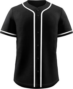 Logo personnalisé Nom Blanc 100% Polyester Baseball Shirt Stripe Boutonné À Manches Courtes Maillot De Baseball pour Hommes Maillot De Baseball - Product Image 1