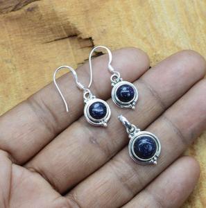 Trending 925 plata esterlina Sunstone piedras preciosas pendientes colgante conjunto joyería hecha a mano plata estilo bohemio joyería para mujer regalo - Product Image 5