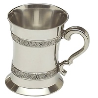 Novedad: Jarra Medieval de Peltre Personalizable, Ecológica y de Alta Calidad, Bañada en Plata, Modelo White Royals BM10