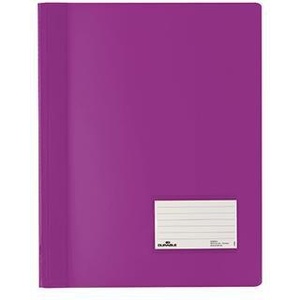 DURABLE DURALUX Extra Wide PVC Purple Fastener Translucent DIN <b>A4</b> Clips - Product Image 1