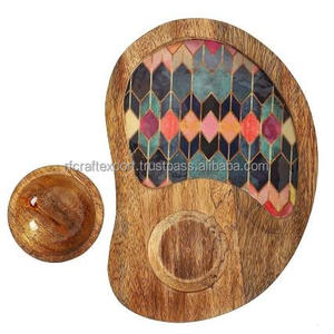 Bandeja de resina de madera al por mayor, plato de servicio de esmalte impreso para postre y decoración de pasteles dulces, accesorios de decoración de pasteles - Product Image 1