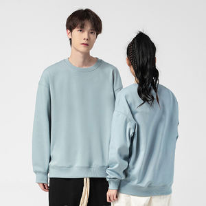 Sweat-shirt en coton uni à col rond pour homme, personnalisé, lourd, gaufré et brodé, broderie pour hommes, sweat-shirts en gros, personnalisés - Product Image 3