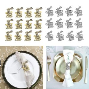 Elegant Rabbit Pattern <b>Easter</b> <b>Napkin</b> Ring High Quality Metal Table Decoration for Dinner Parties Impresses Your Guests - Product Image 5