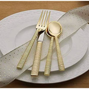 Juego de Cubiertos de Metal Chapado en Oro Hecho a Mano, Diseño Fabuloso para Cocina, Restaurante y Hotel, Elaborado en India - Product Image 4