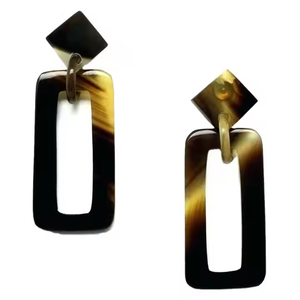 ต่างหูแกะสลักเขาควายวัววัววัวทำมือเครื่องประดับแฟชั่นทำมือสำหรับผู้หญิงงานฝีมือรูปพระจันทร์เสี้ยว - Product Image 1