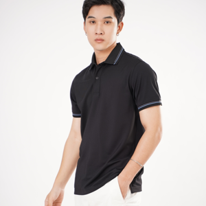 Cómodo ajuste Polo Homme En Coton con rayas en contraste Polos de golf de alta calidad Camisa de manga corta Ropa Hombres - Product Image 1