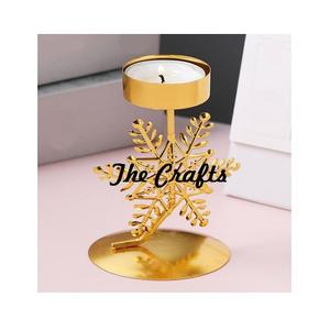 Porte-bougie en fer doré, taille et forme personnalisées, décoratif, pour hôtel et mariage. - Product Image 2