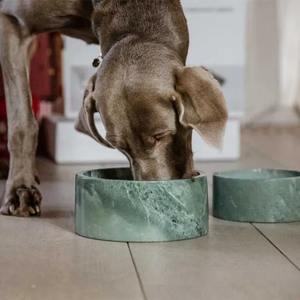 Bol à nourriture pour chien en marbre vert de luxe, artisanal, en pierre naturelle, bol à nourriture pour animaux de compagnie, design lourd et durable pour une alimentation de qualité supérieure des chiens, utilisation à domicile - Product Image 1