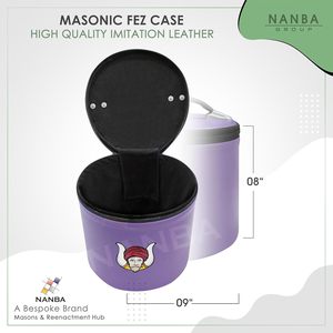 Nanba Group Deluxe Masonic Gruto Fez Cap Case Purple Imitation Leather | Freemasons Cap Cases - Product Image 5
