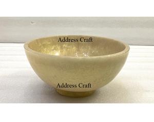 Bol de service en résine personnalisé Saladier en résine de vente chaude pour les événements de mariage Bol décoratif en résine tourbillon doré Décoration de table - Product Image 2