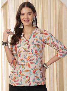 Haut en rayonne à imprimé numérique tendance pour jeans - Product Image 2