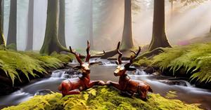 Estatua de ciervo de animales salvajes, escultura rústica de cabaña para decoración de cabina, diseño Art Deco, figuritas de animales del bosque, ilustraciones coleccionables - Product Image 6