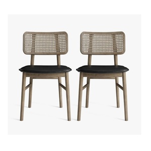 Silla de comedor de madera tapizada de cuero, muebles de interior de diseño moderno a precio de fábrica - Product Image 1