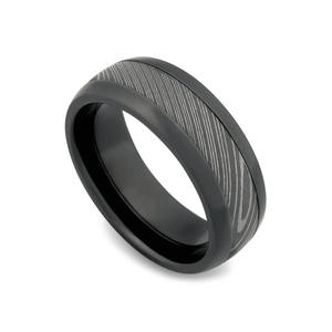 Anillo de Acero de Damasco para Hombre Diseñado con Líneas Limpias y Carácter Auténtico Forjado - Product Image 1