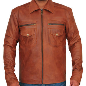 แจ็คเก็ตหนังวัวสำหรับผู้ชายรุ่นใหม่ คุณภาพสูง ออกแบบตามสั่ง สำหรับฤดูหนาว กันน้ำ ระบายอากาศได้ดี บริการ OEM สไตล์ไฮสตรีท - Product Image 5