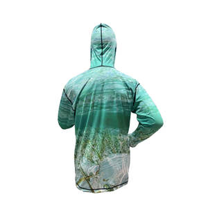 Chemise de pêche à capuche professionnelle respirant 100% Polyester tissu extensible à séchage rapide UPF 50 pour les longues journées de pêche temps chaud - Product Image 4